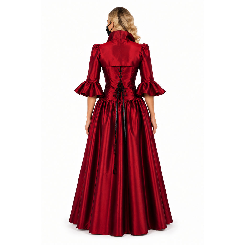 rotes Taftkleid G156