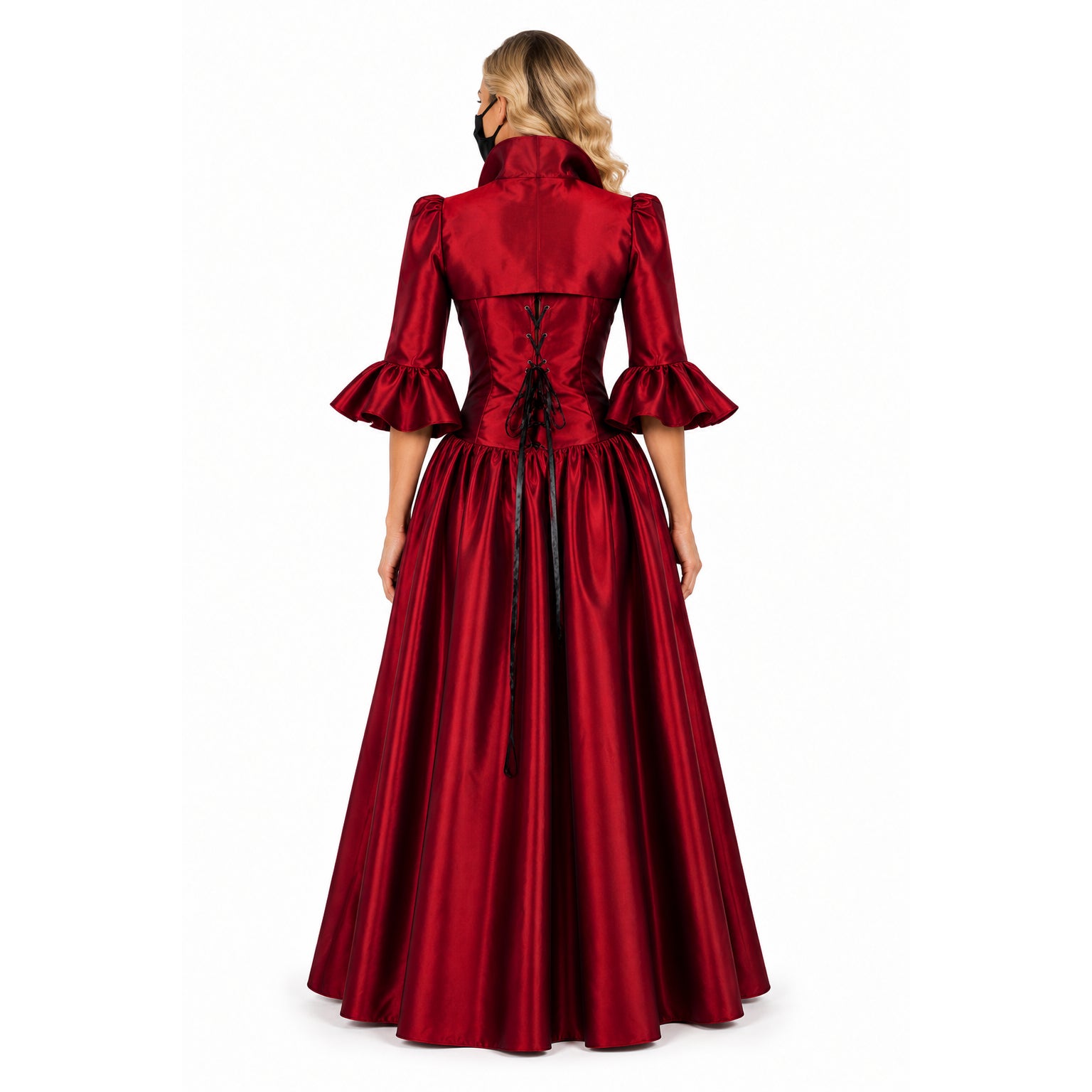 rotes Taftkleid G156
