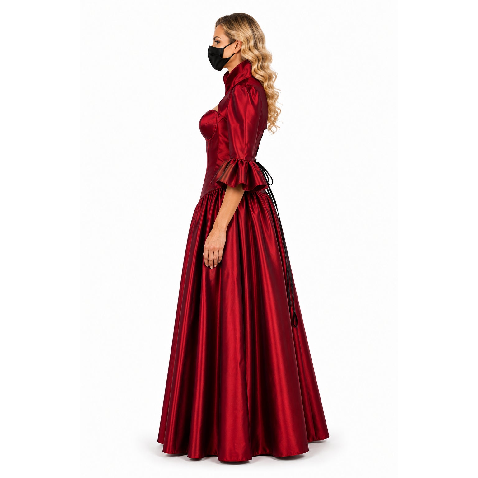 rotes Taftkleid G156