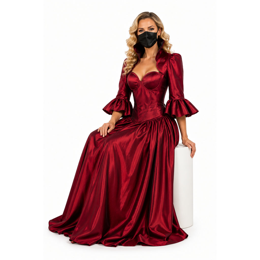 rotes Taftkleid G156