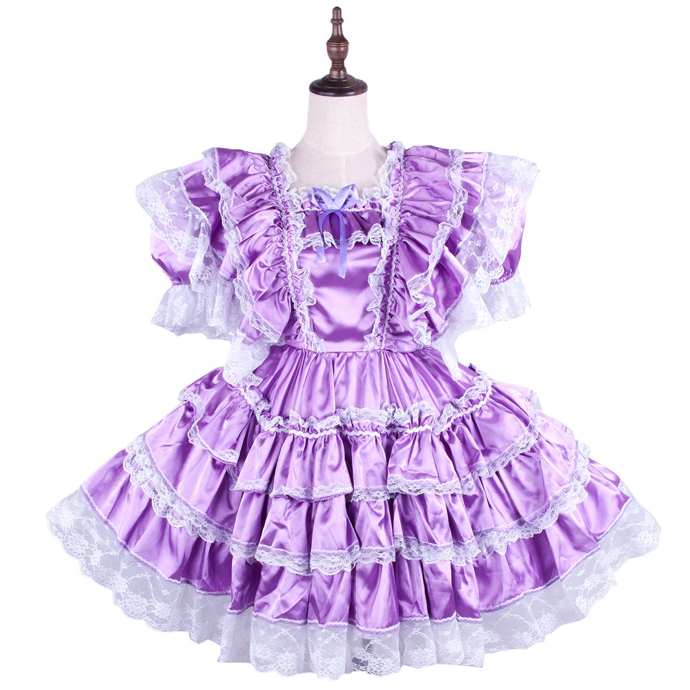 Lilac satin dress G1570