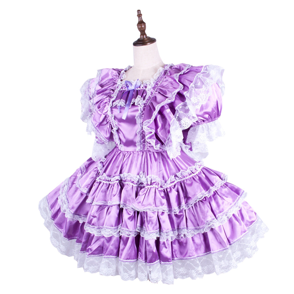 Lilac satin dress G1570