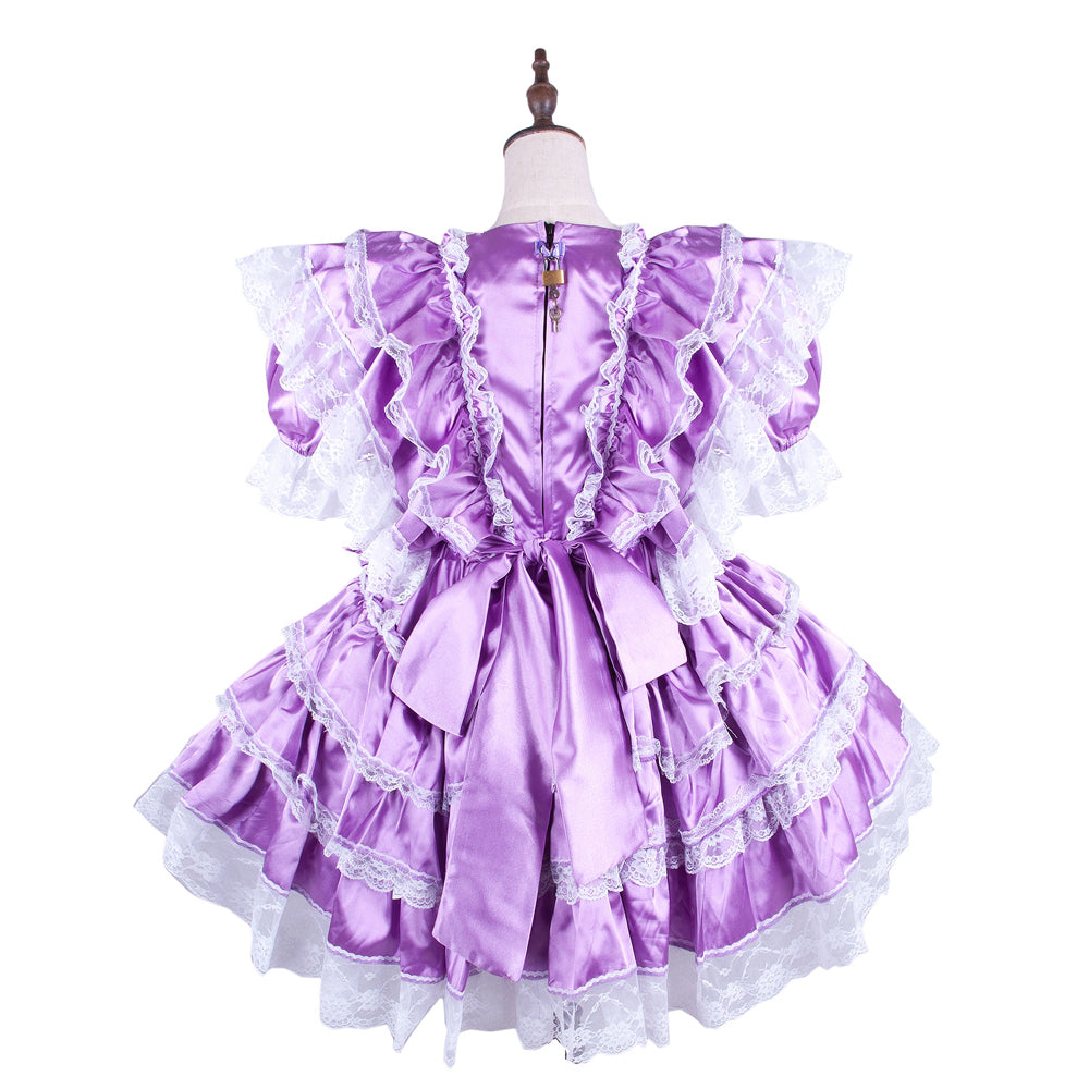 Lilac satin dress G1570