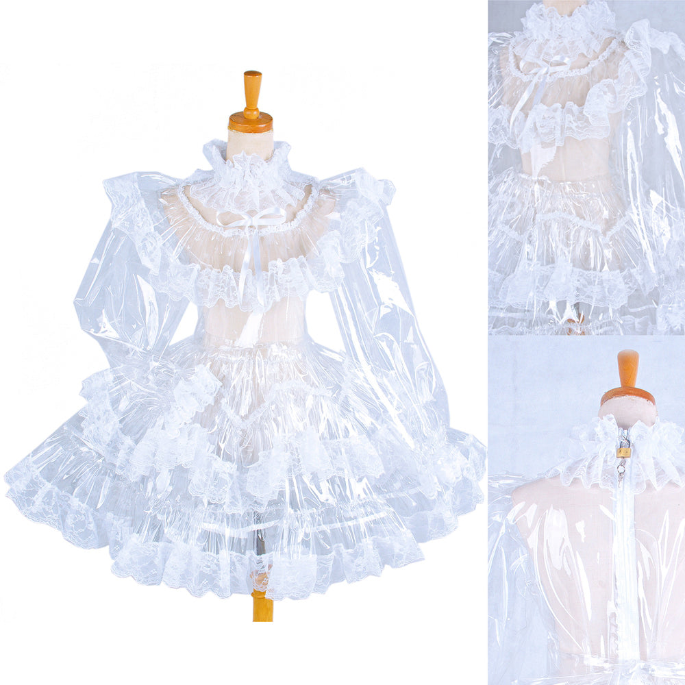 white clear pvc dress G1572