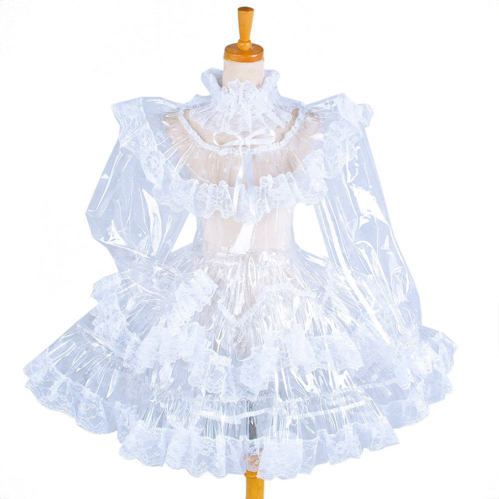white clear pvc dress G1572