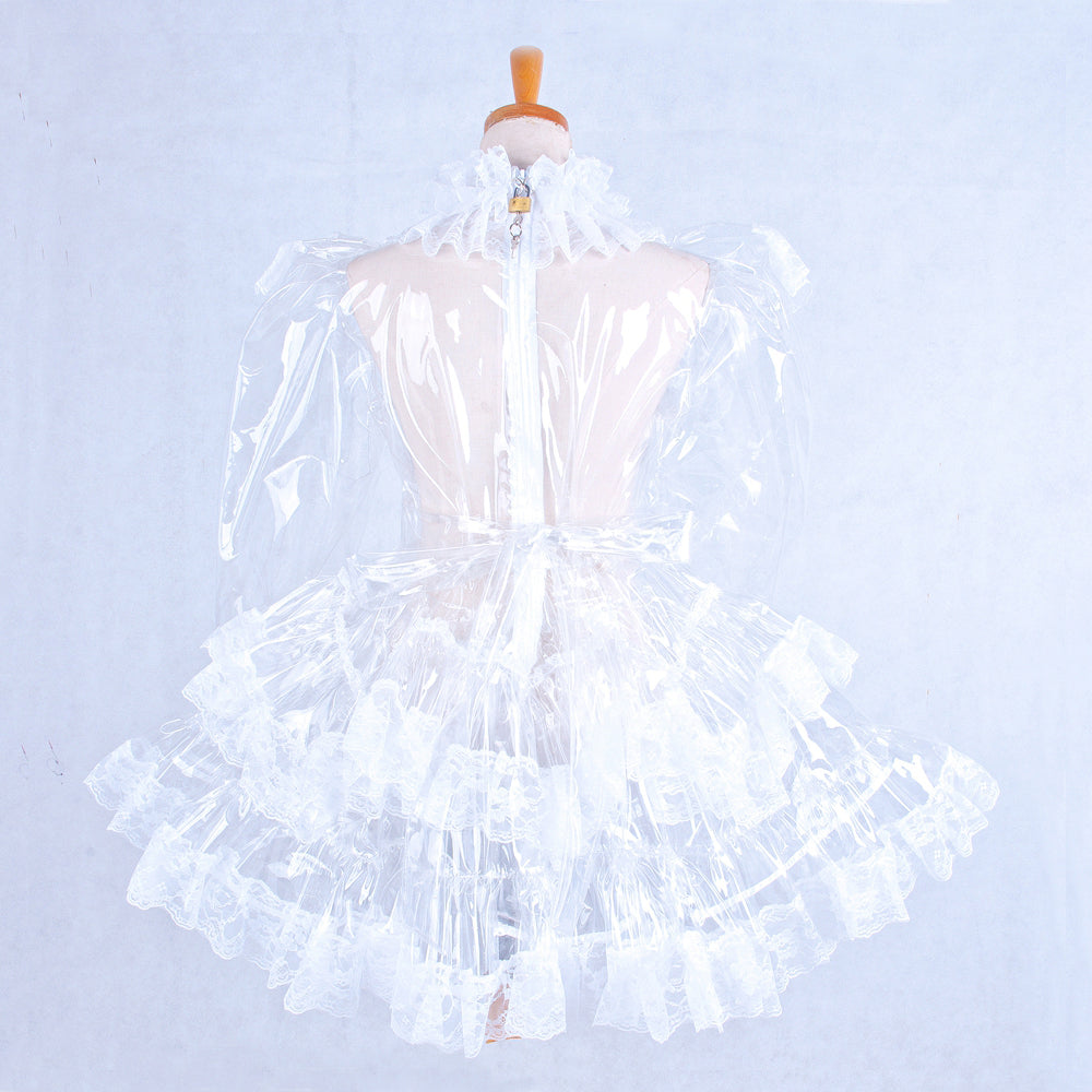 white clear pvc dress G1572