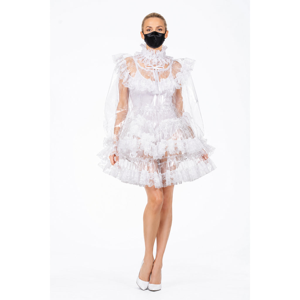 white clear pvc dress G1572
