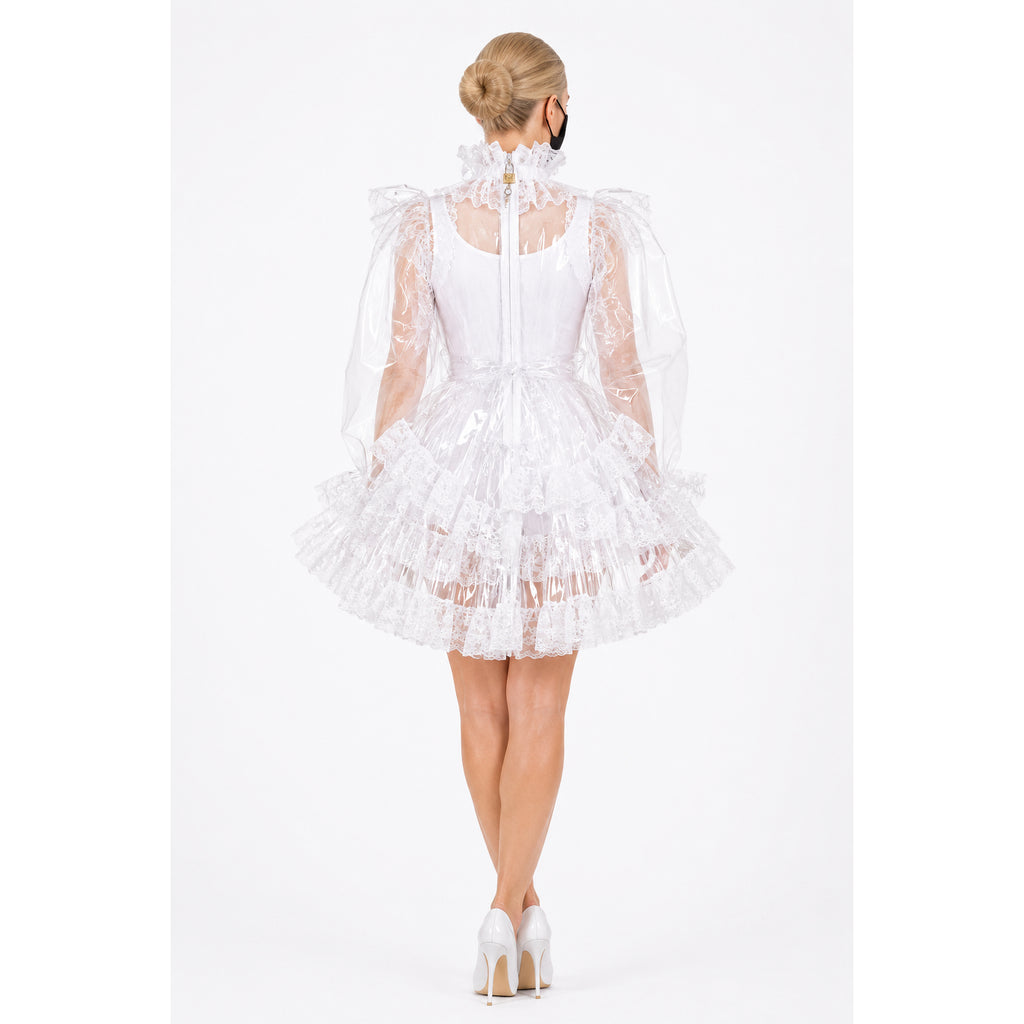 white clear pvc dress G1572