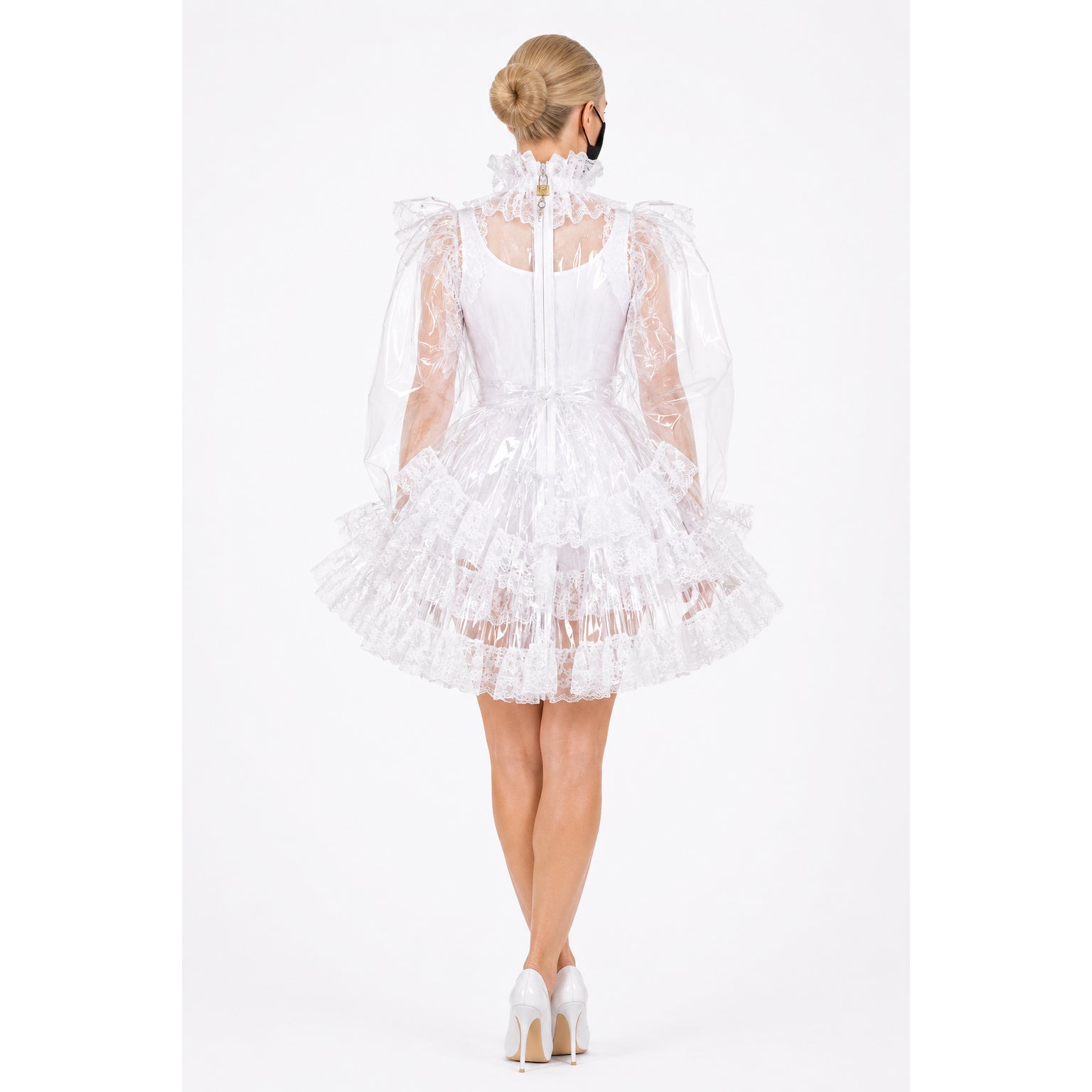 white clear pvc dress G1572