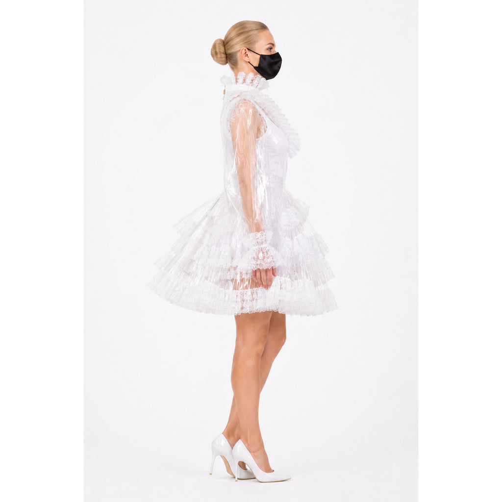 white clear pvc dress G1572