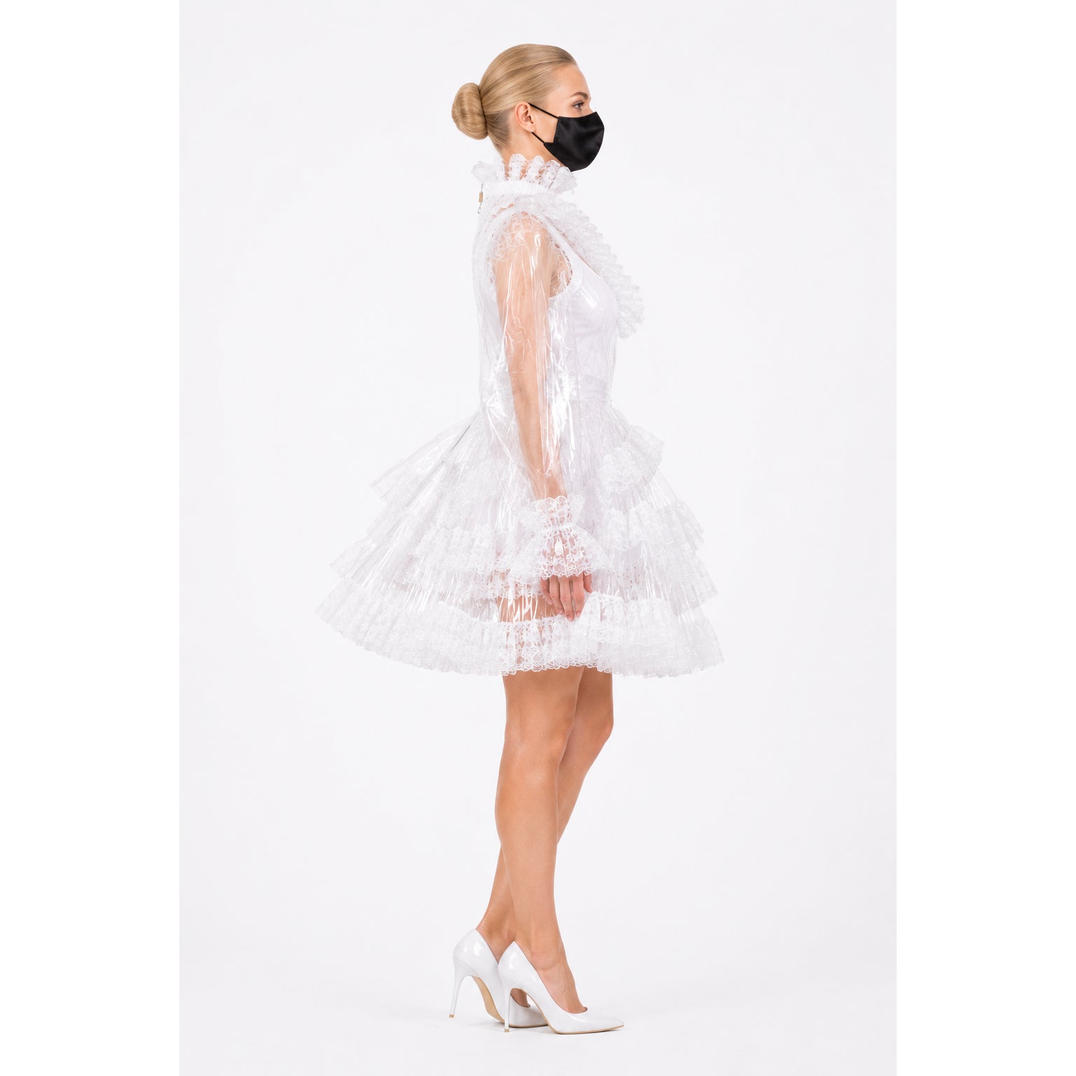 white clear pvc dress G1572