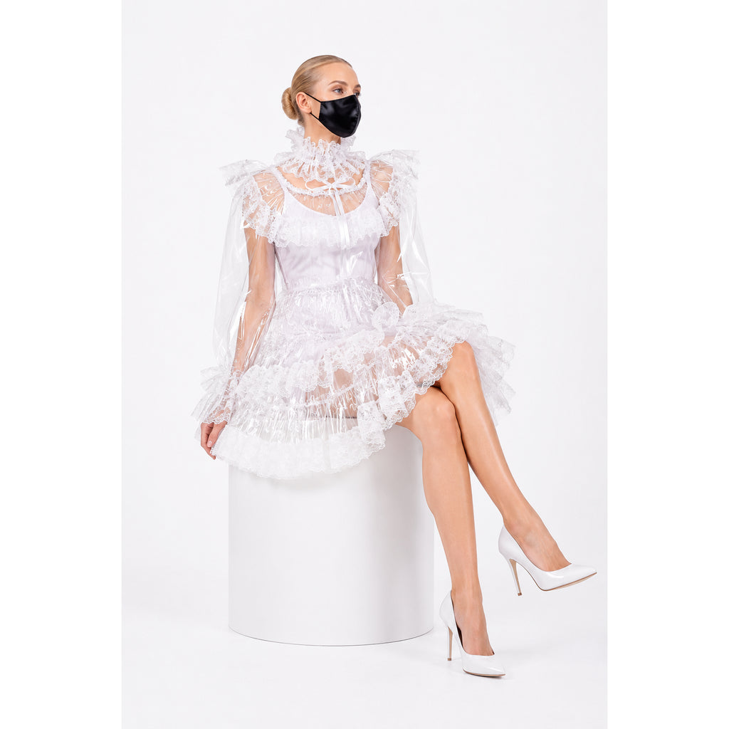 white clear pvc dress G1572