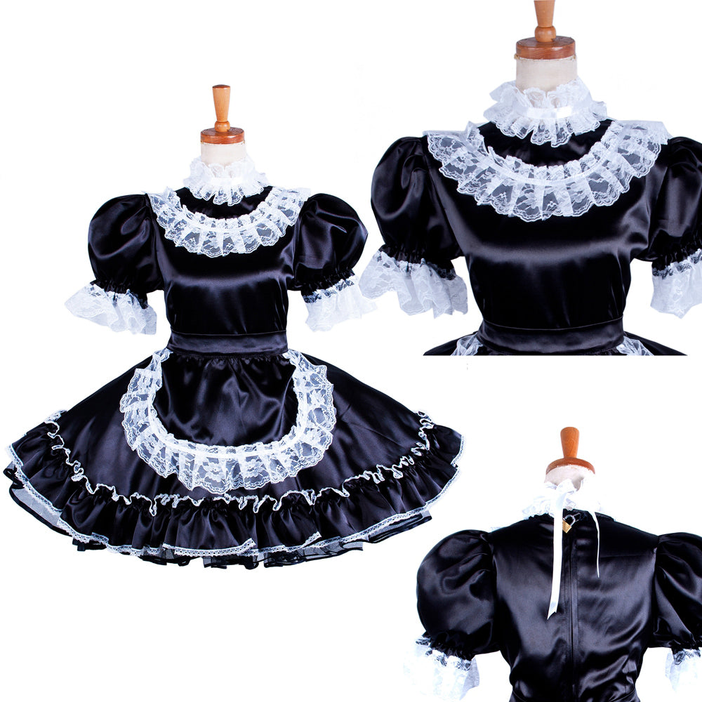 black satin dress G1576