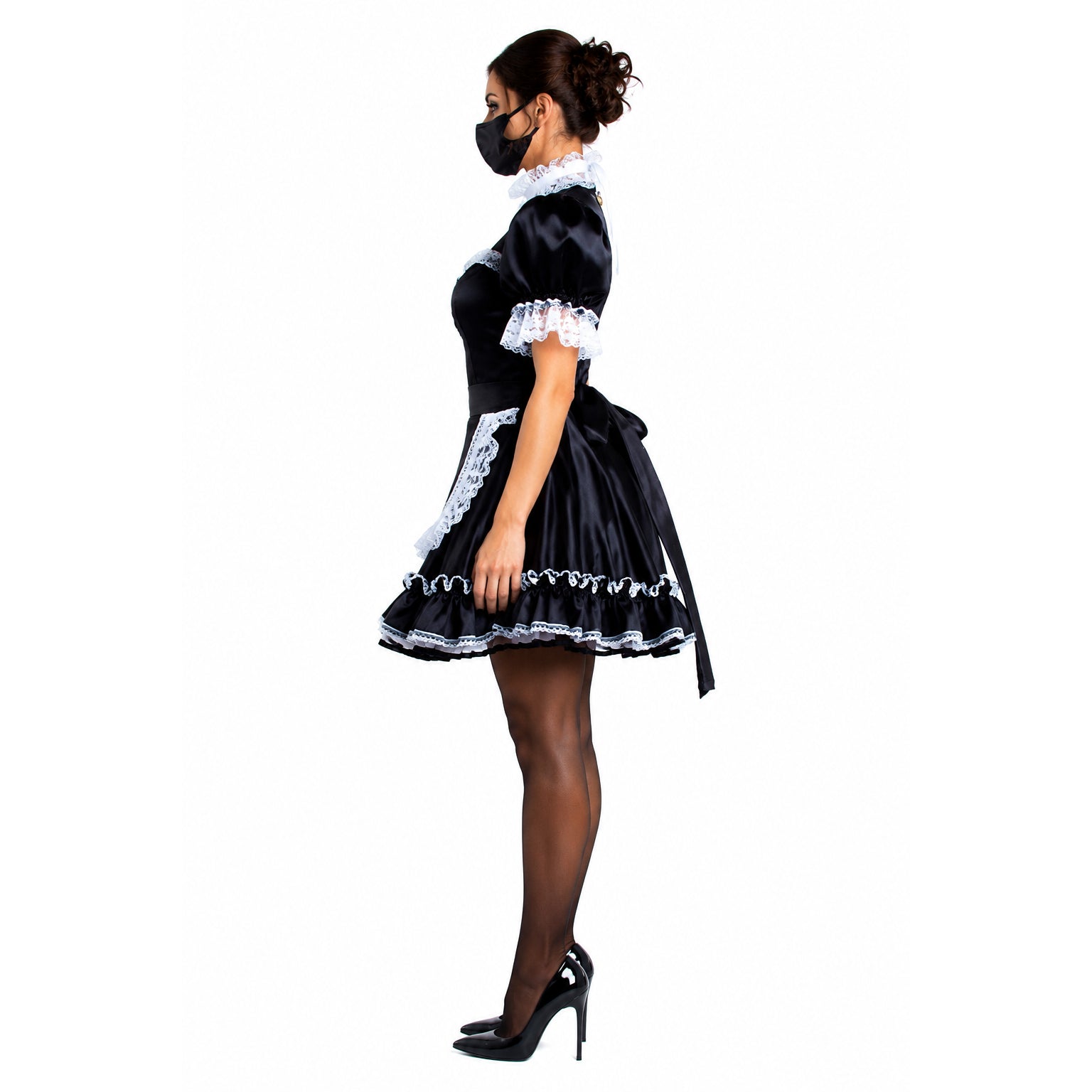 black satin dress G1576