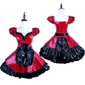 red thin pvc dress G1578