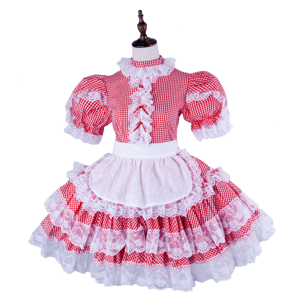 red cotton dress G1579