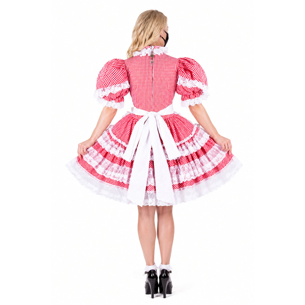 red cotton dress G1579