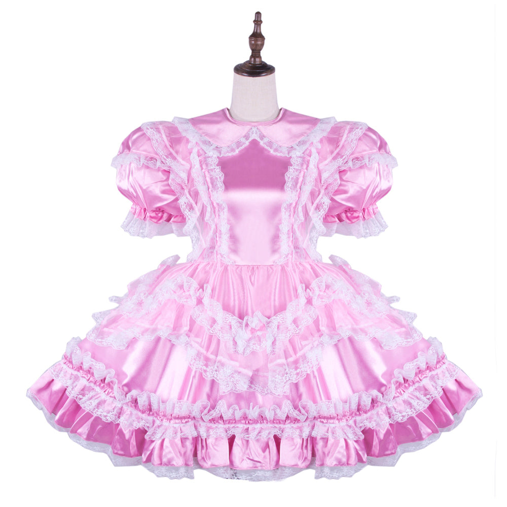 pink satin dress G1580