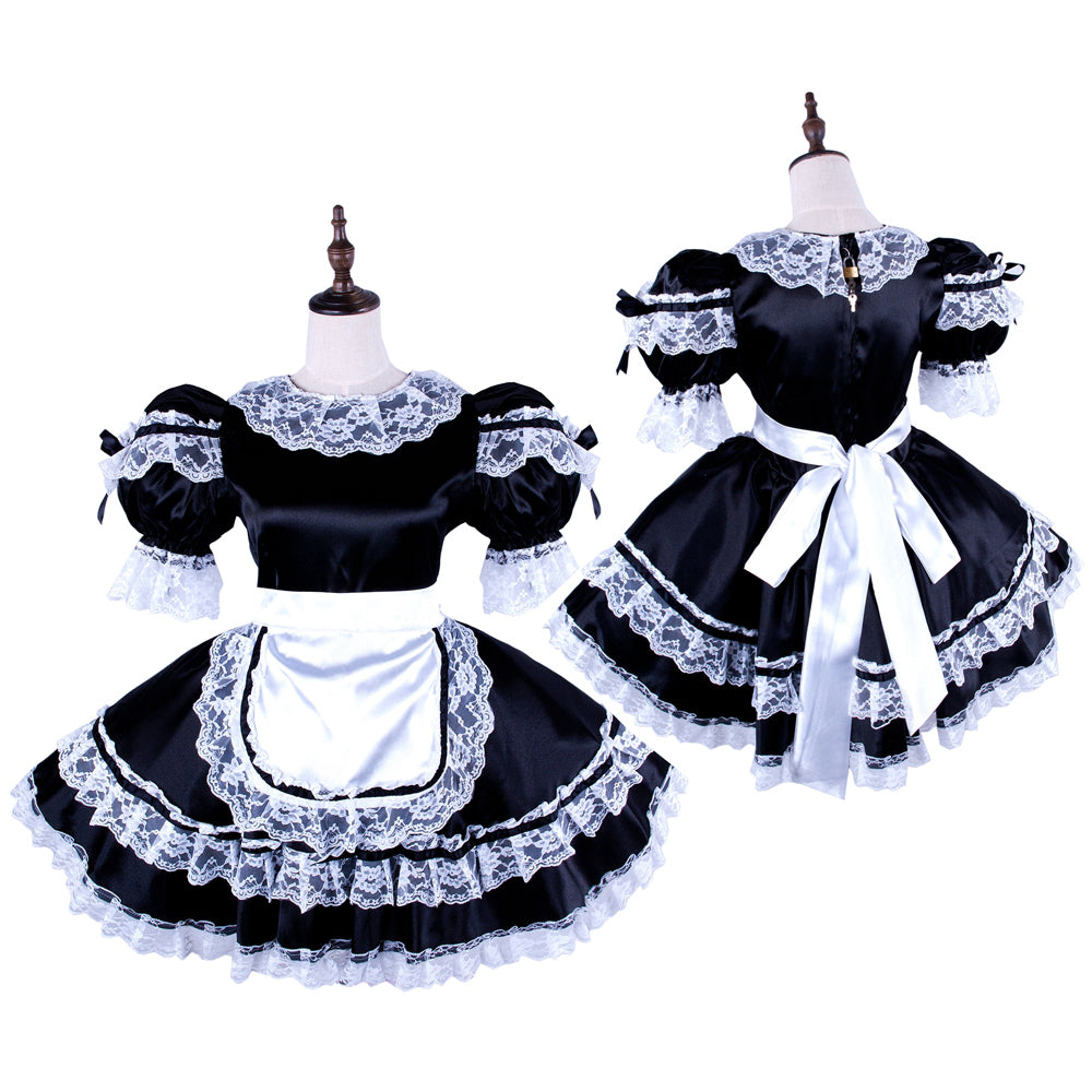 black satin dress G1582