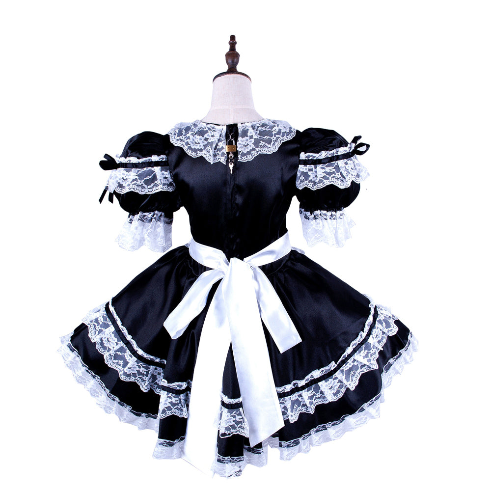 black satin dress G1582