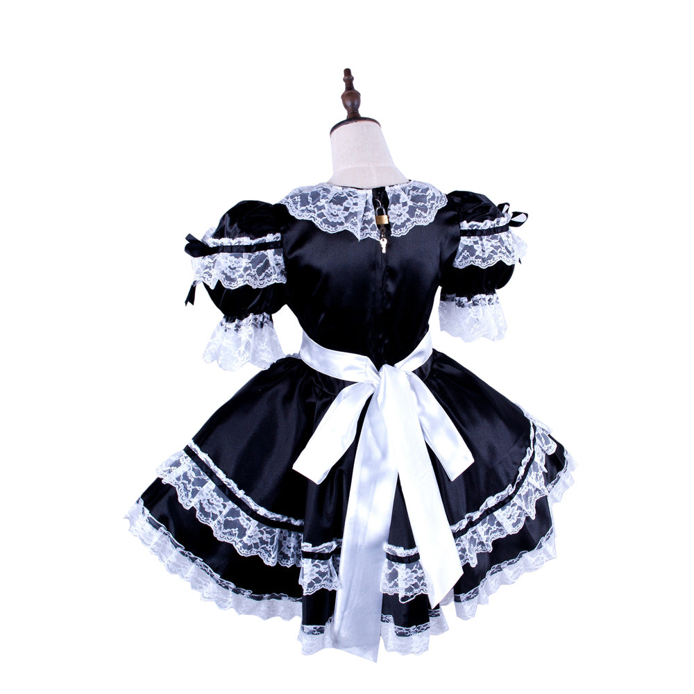 black satin dress G1582