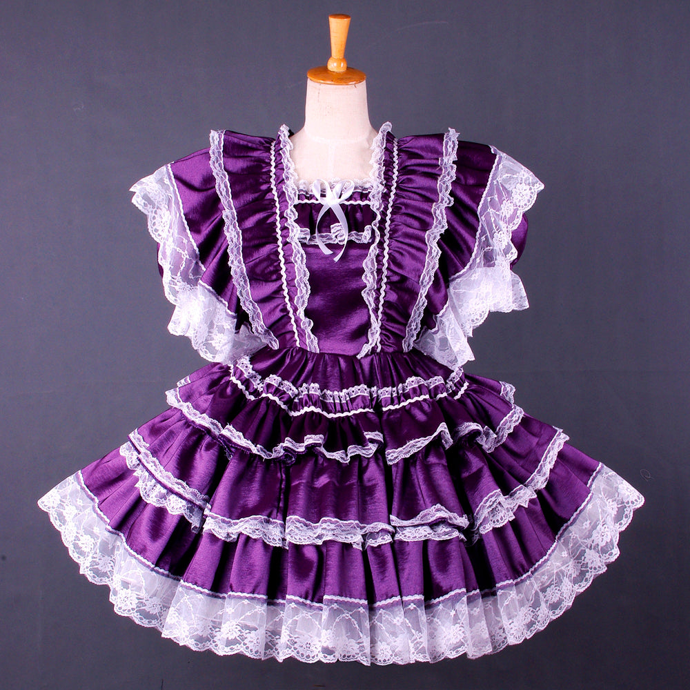 Lila Satin-Kleid G1583