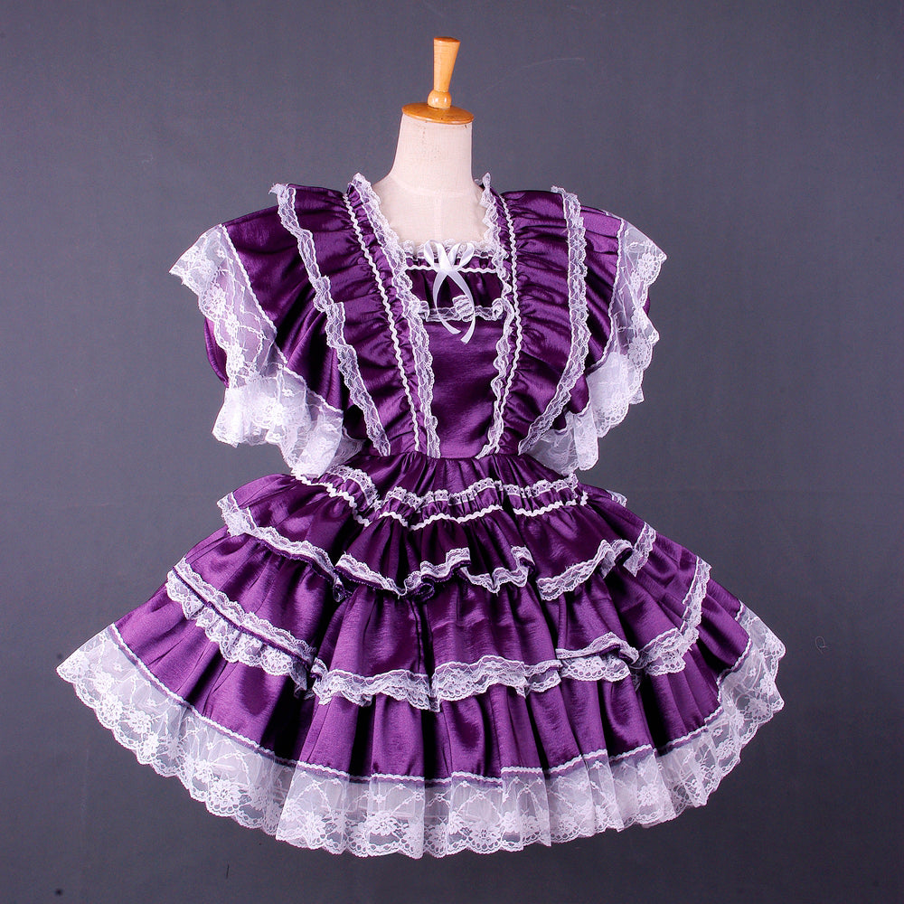 Lila Satin-Kleid G1583