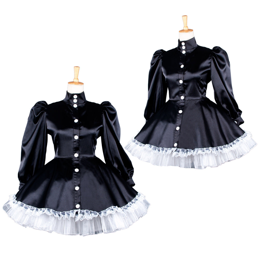 black satin dress G1584
