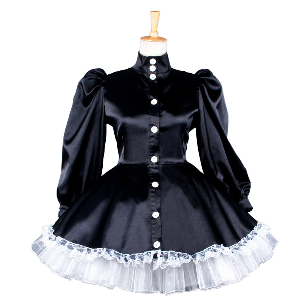 black satin dress G1584