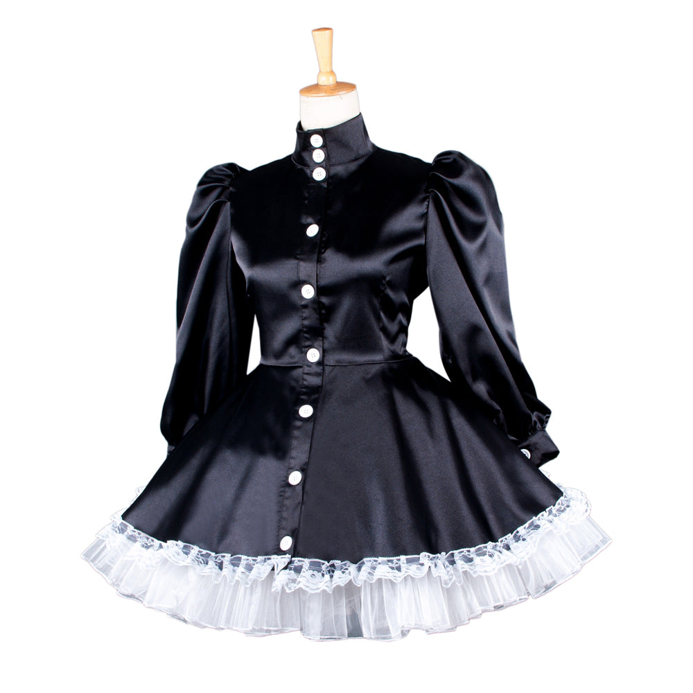 black satin dress G1584