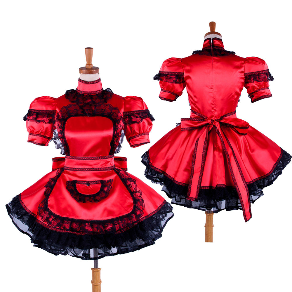 rotes Satinkleid G1587