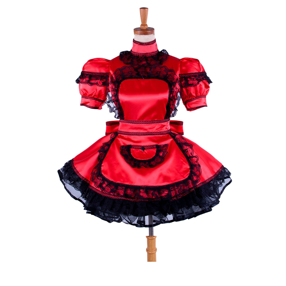 rotes Satinkleid G1587