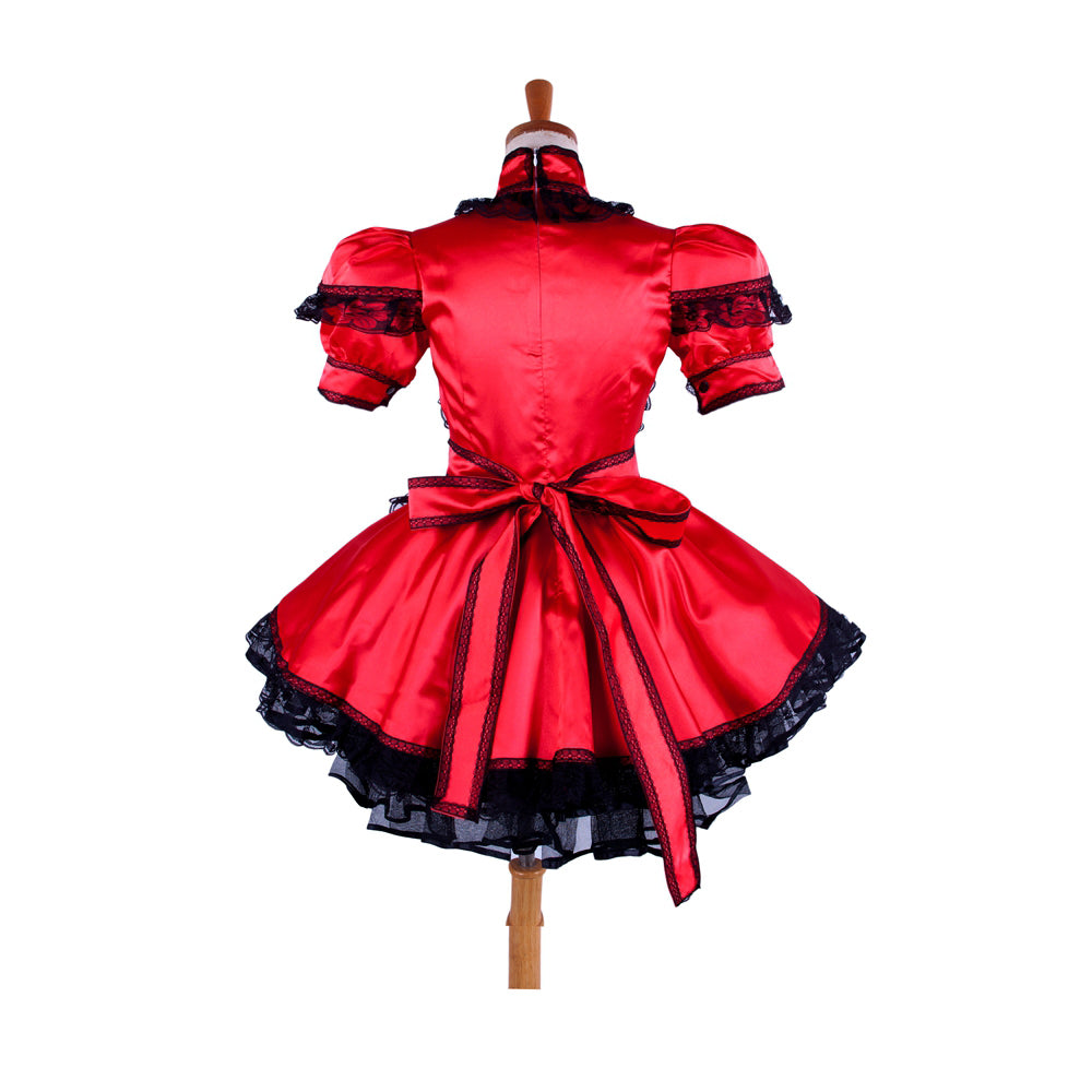 rotes Satinkleid G1587