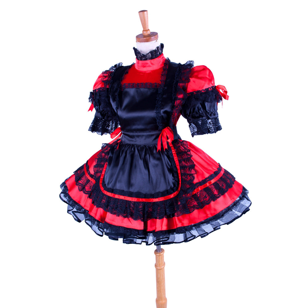 red satin dress G1588