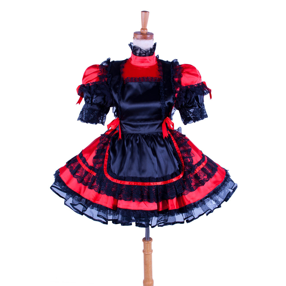 red satin dress G1588