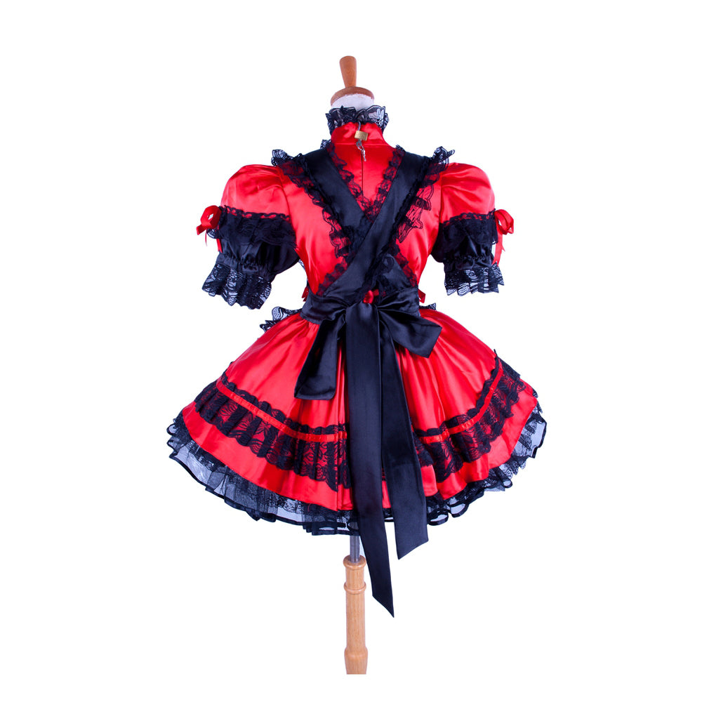 red satin dress G1588