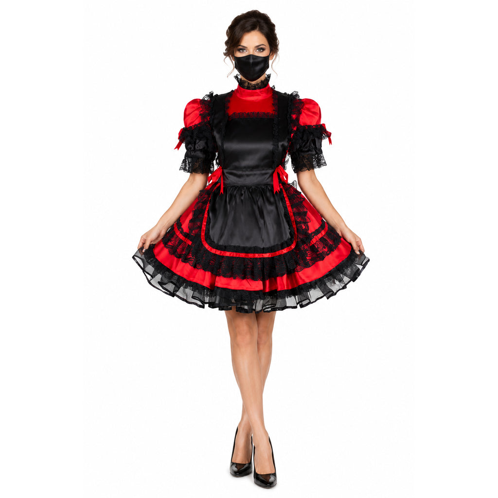 red satin dress G1588