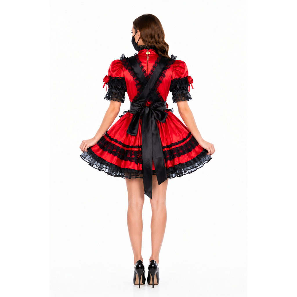 red satin dress G1588