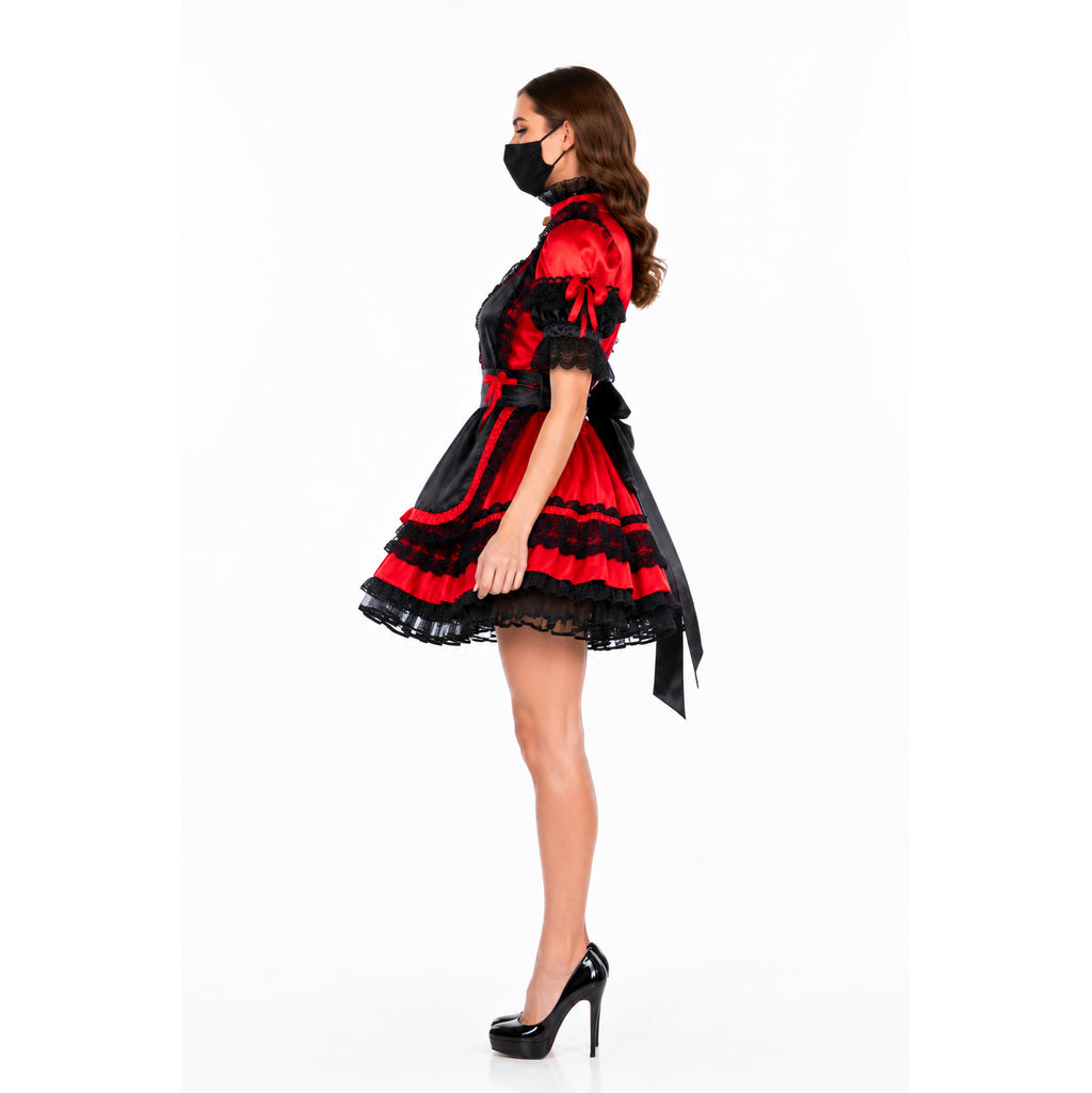 red satin dress G1588