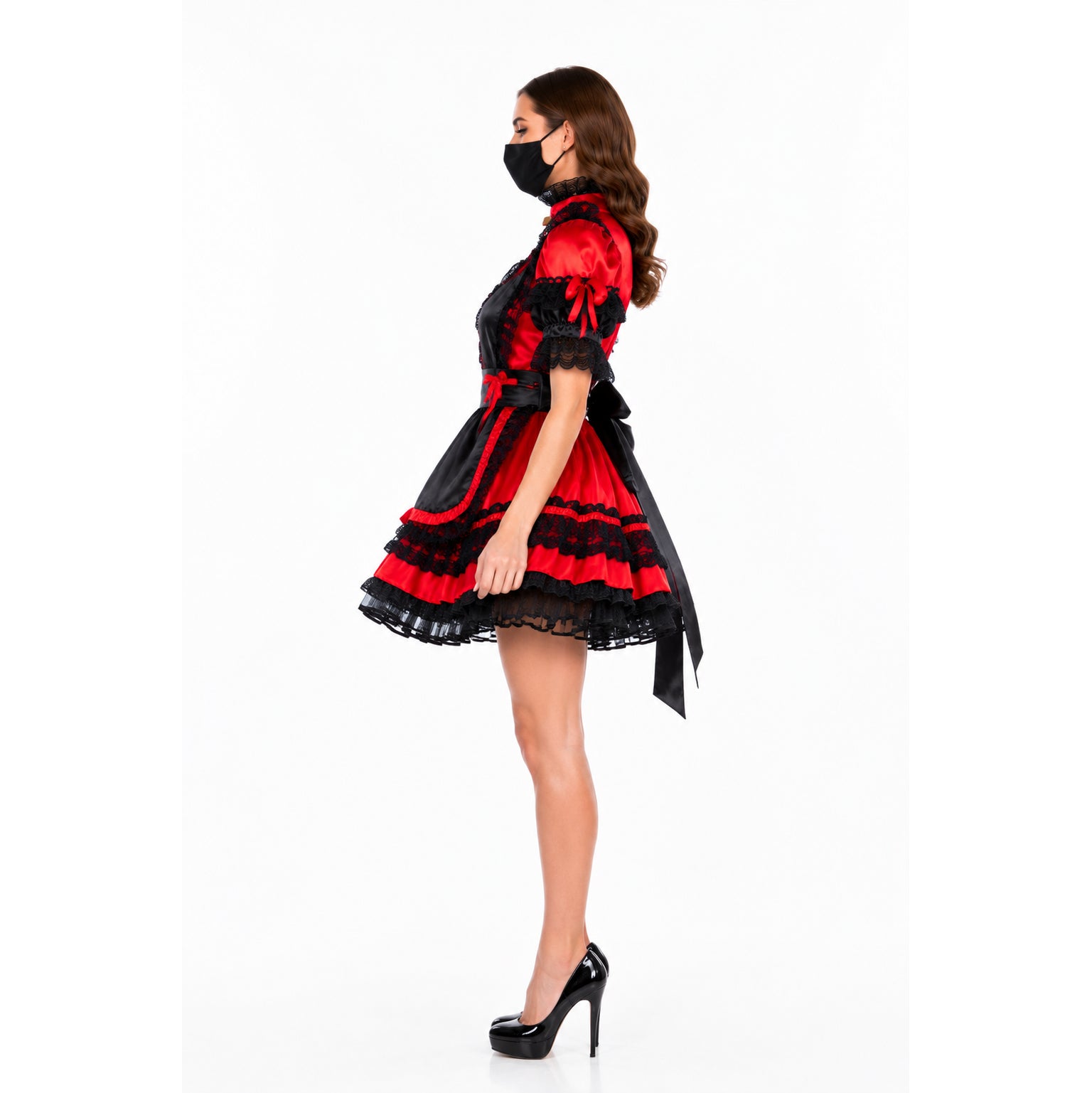 red satin dress G1588