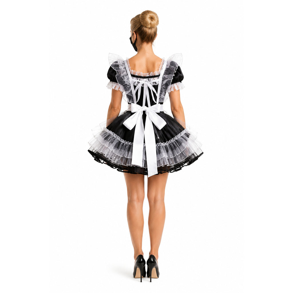 black satin dress G1589