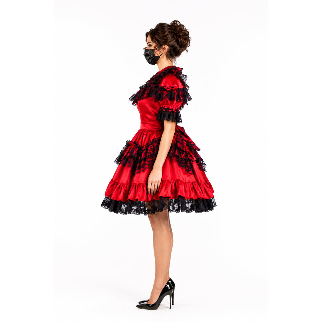 red satin dress G1590