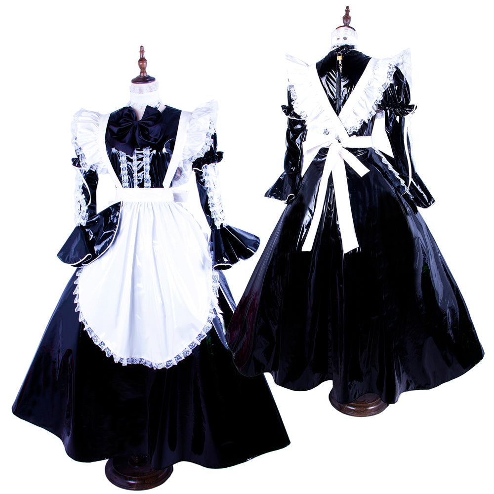 black thin pvc dress G1593