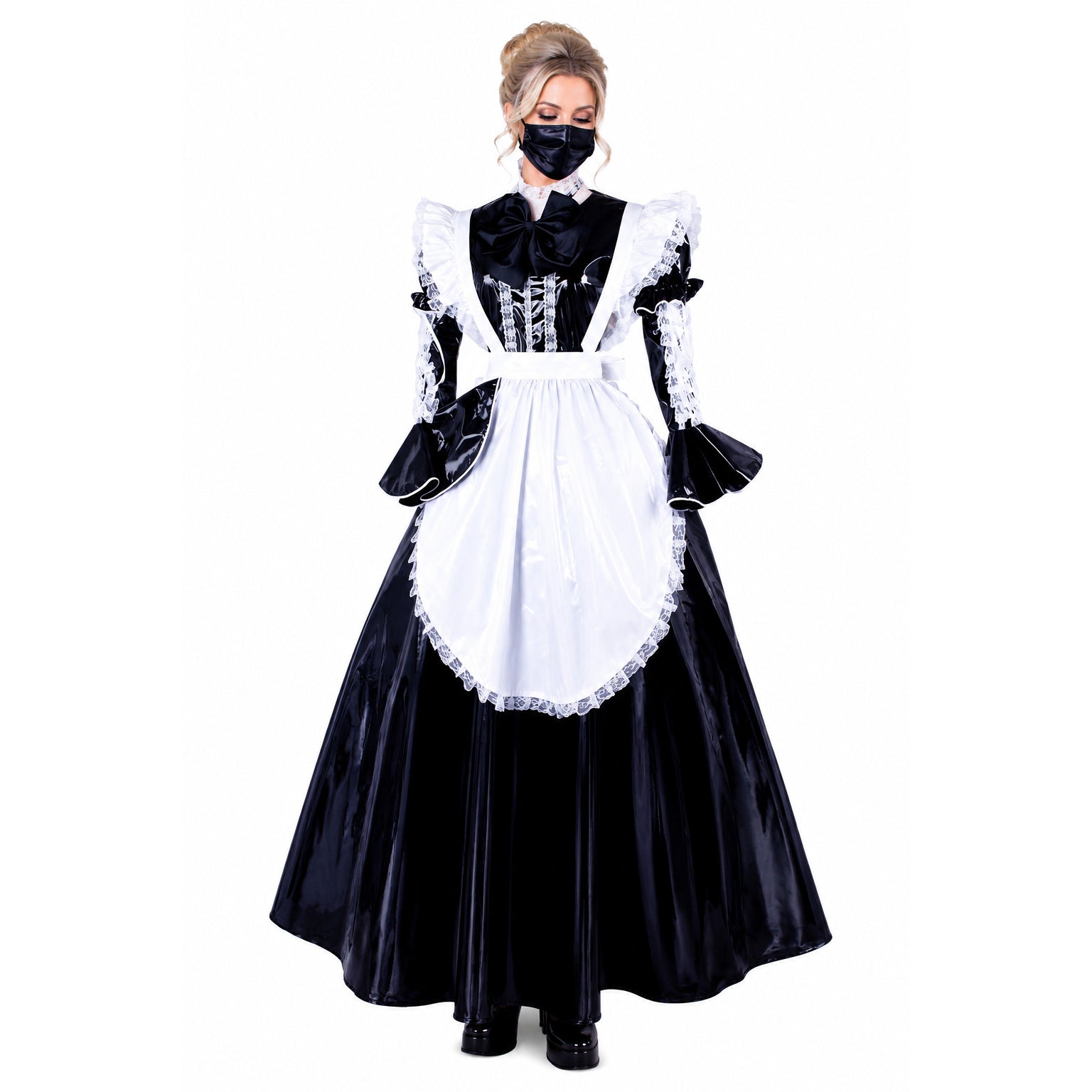 black thin pvc dress G1593