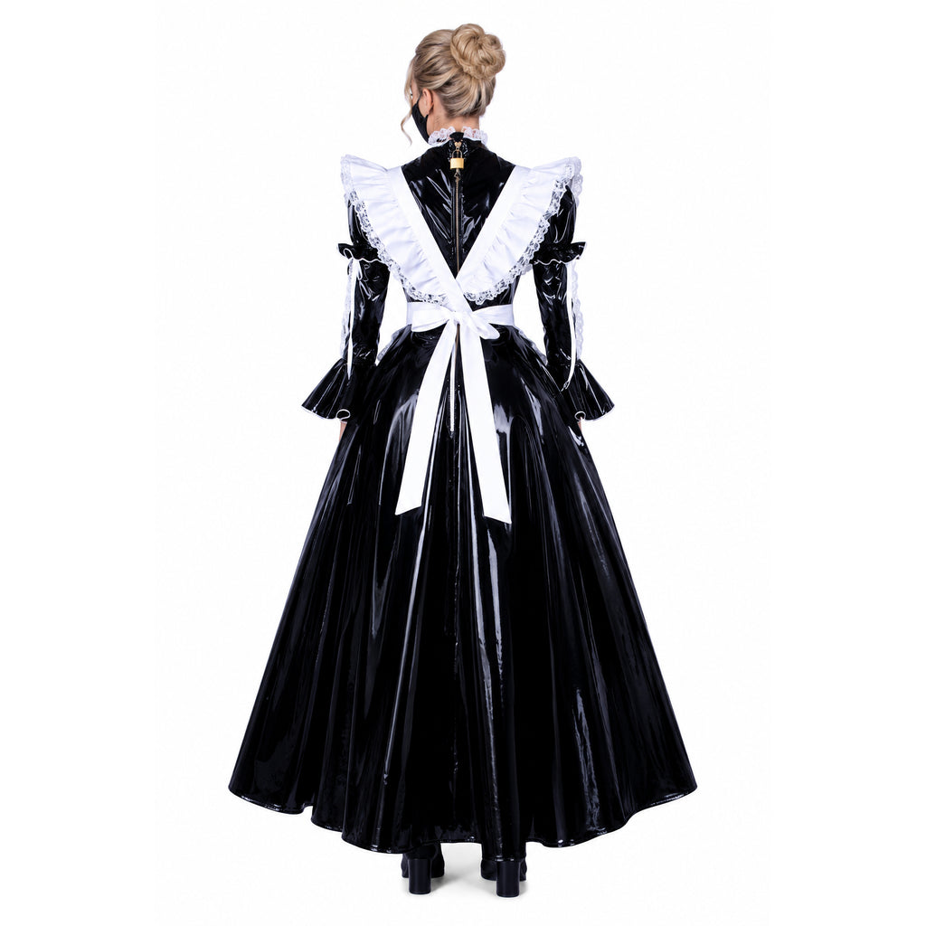 black thin pvc dress G1593