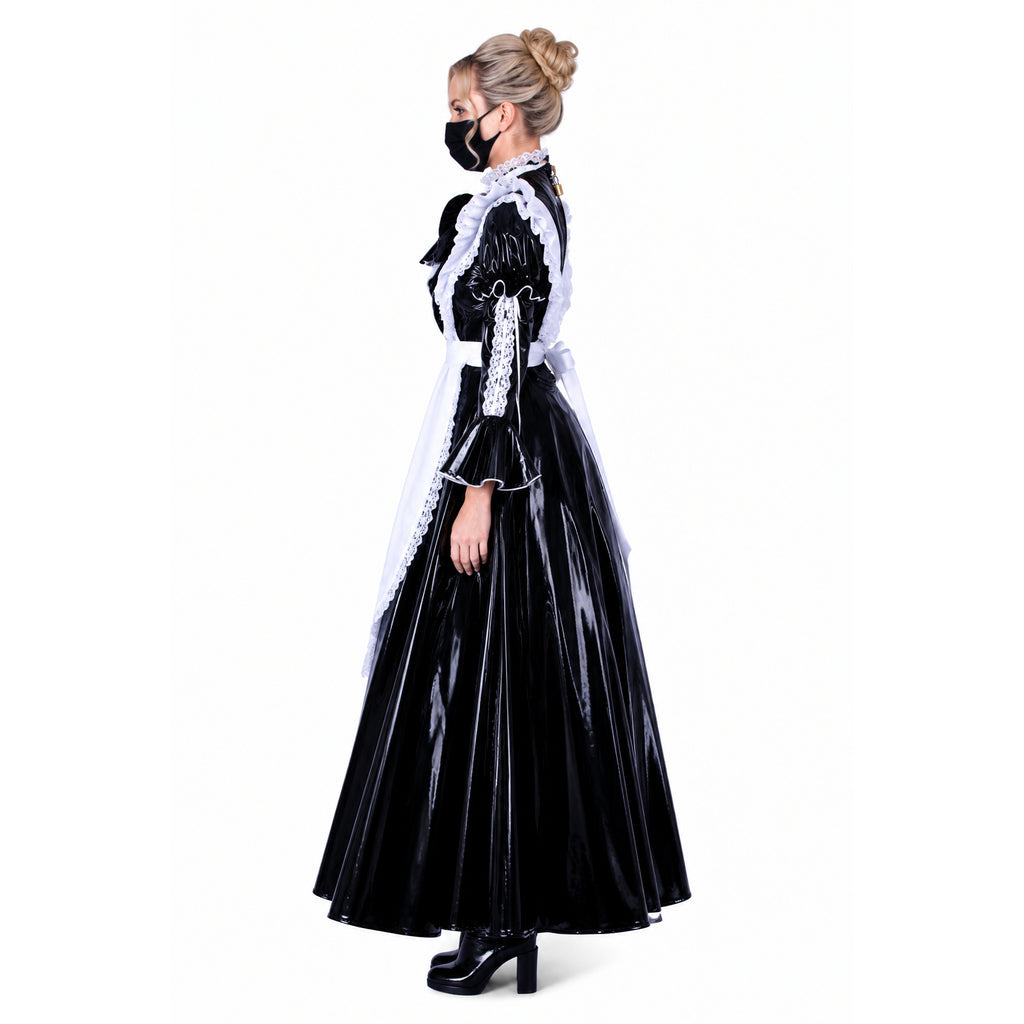 black thin pvc dress G1593
