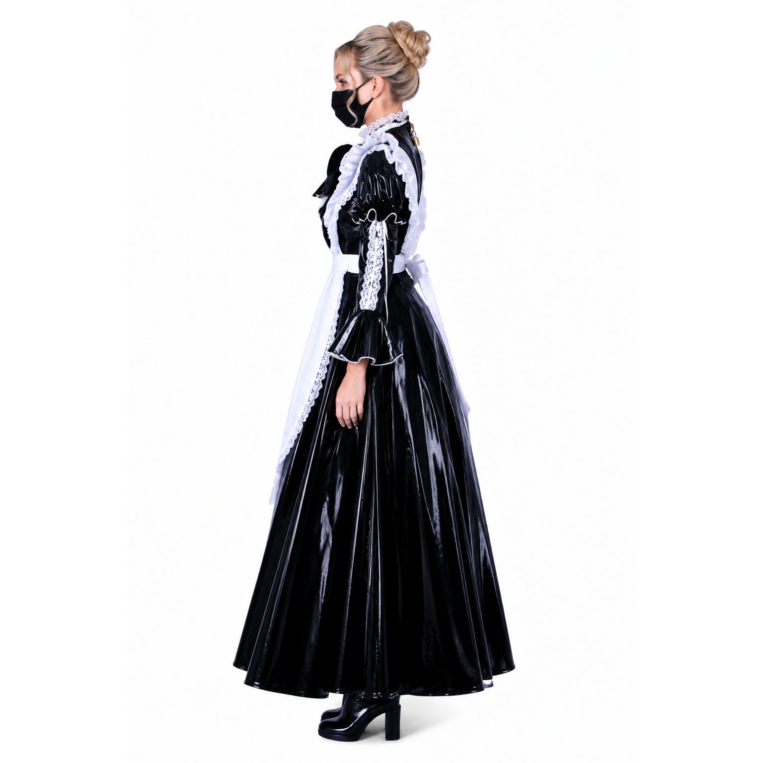 black thin pvc dress G1593