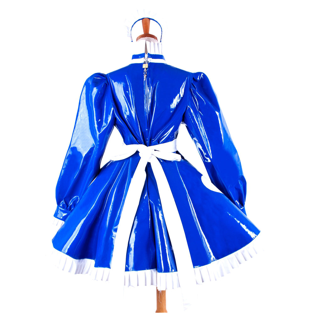 blue thin pvc dress G1594