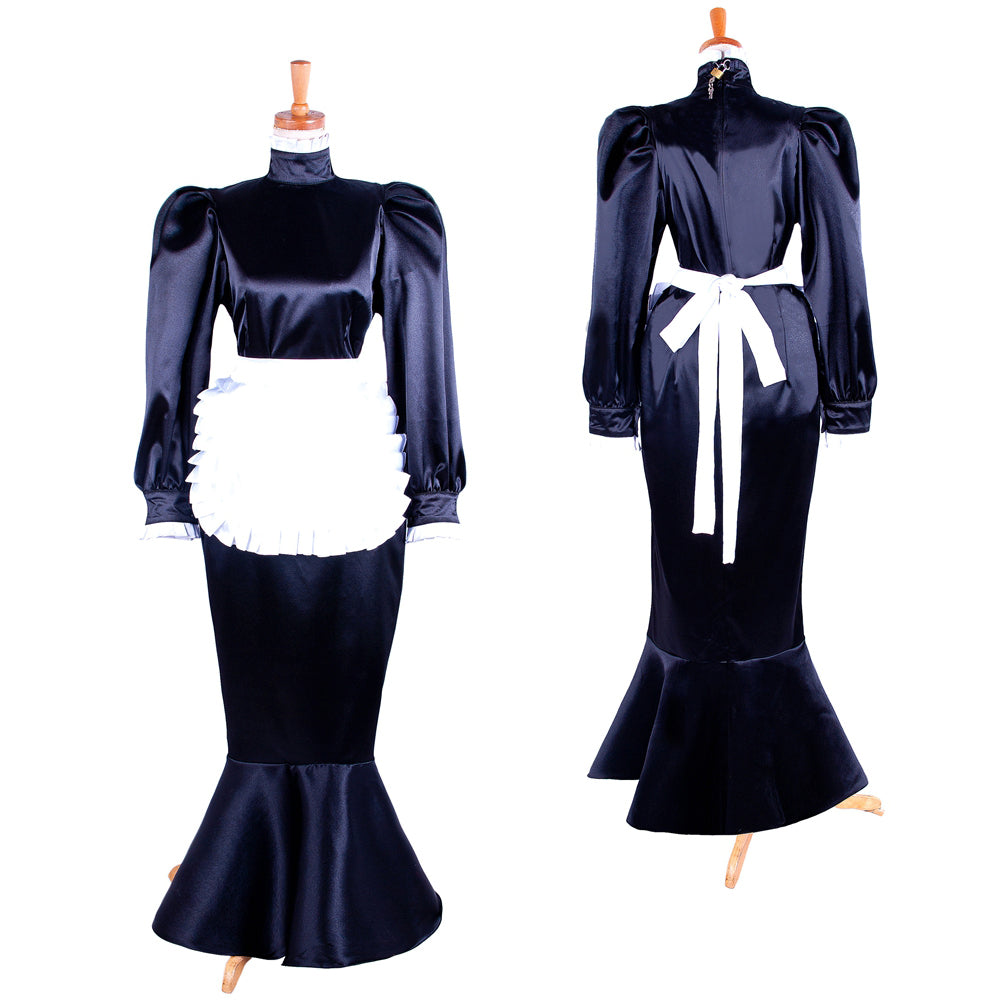 black satin dress G1595