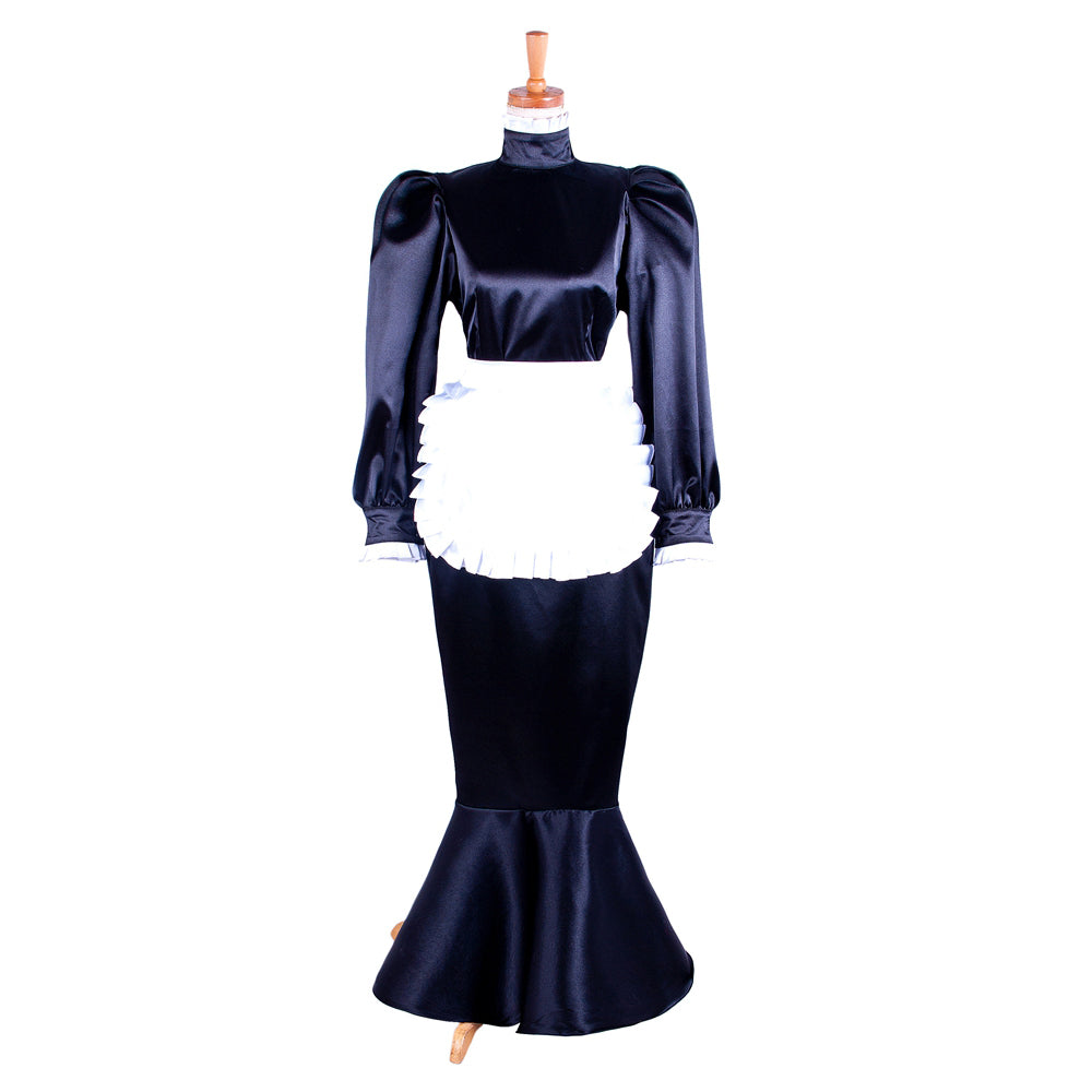 black satin dress G1595